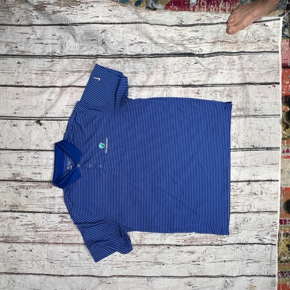 Nike Golf The Barclays Golfer Tennis Short Sleeve Mens Blue Country Club - Picture 2 of 5